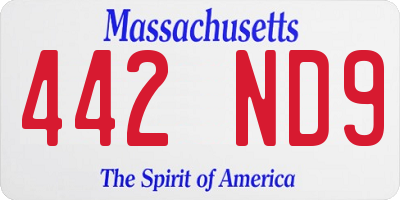 MA license plate 442ND9