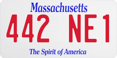 MA license plate 442NE1