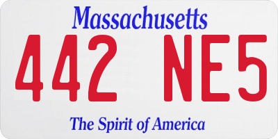 MA license plate 442NE5