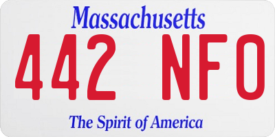 MA license plate 442NF0