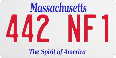 MA license plate 442NF1