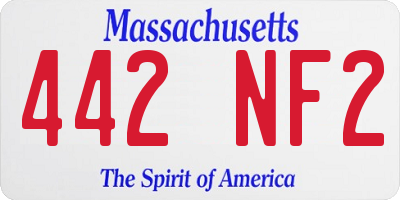 MA license plate 442NF2