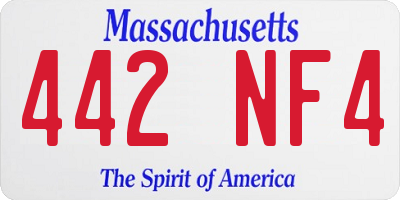 MA license plate 442NF4