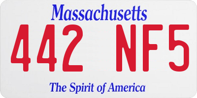 MA license plate 442NF5