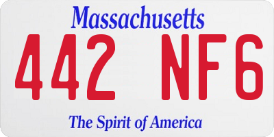 MA license plate 442NF6