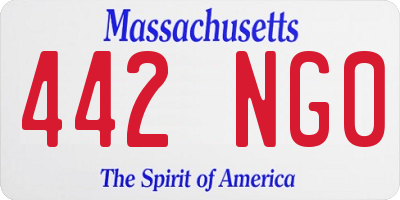 MA license plate 442NG0