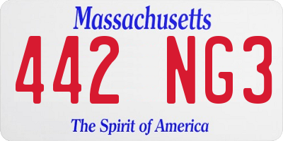 MA license plate 442NG3