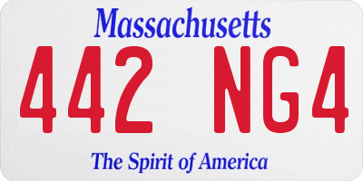 MA license plate 442NG4