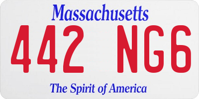 MA license plate 442NG6