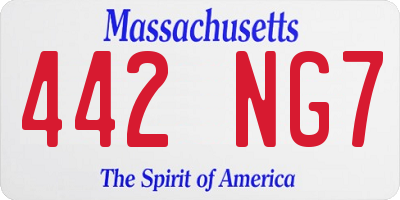 MA license plate 442NG7