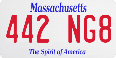 MA license plate 442NG8