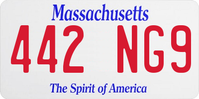 MA license plate 442NG9