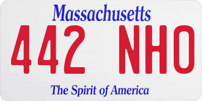 MA license plate 442NH0