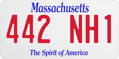 MA license plate 442NH1