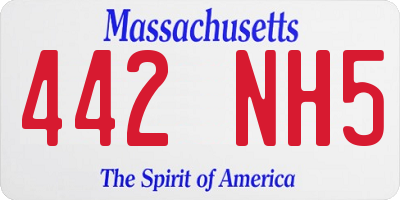 MA license plate 442NH5