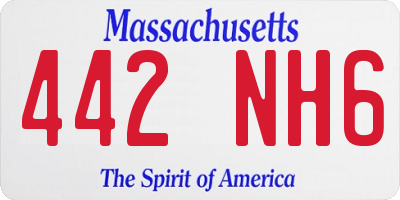 MA license plate 442NH6