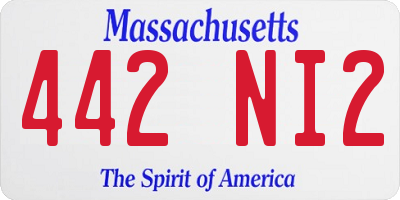 MA license plate 442NI2