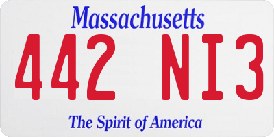 MA license plate 442NI3