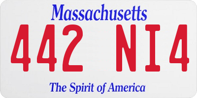 MA license plate 442NI4