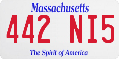 MA license plate 442NI5