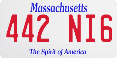 MA license plate 442NI6