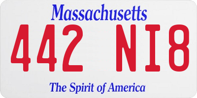 MA license plate 442NI8