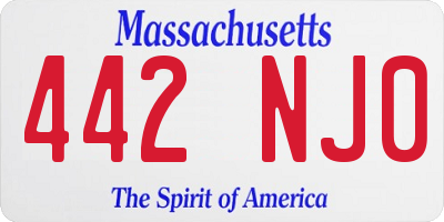 MA license plate 442NJ0