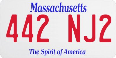 MA license plate 442NJ2