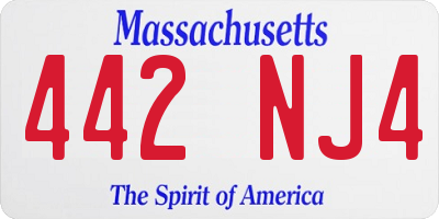 MA license plate 442NJ4