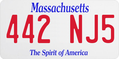 MA license plate 442NJ5
