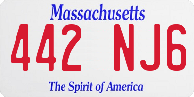 MA license plate 442NJ6