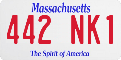 MA license plate 442NK1