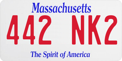 MA license plate 442NK2