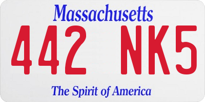MA license plate 442NK5