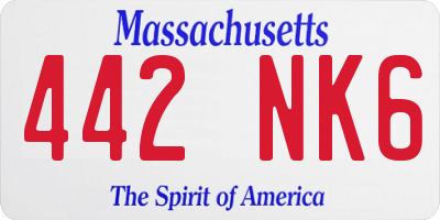 MA license plate 442NK6