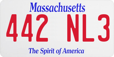 MA license plate 442NL3