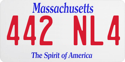 MA license plate 442NL4
