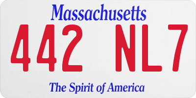 MA license plate 442NL7