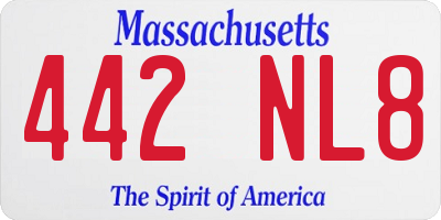MA license plate 442NL8
