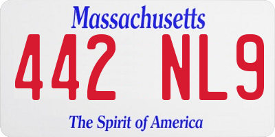 MA license plate 442NL9