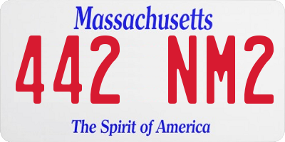 MA license plate 442NM2