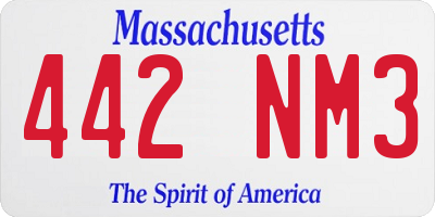 MA license plate 442NM3