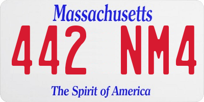 MA license plate 442NM4