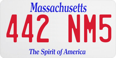 MA license plate 442NM5