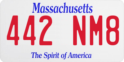MA license plate 442NM8