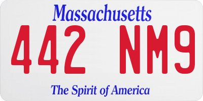 MA license plate 442NM9