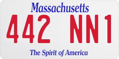 MA license plate 442NN1