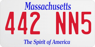 MA license plate 442NN5