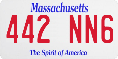 MA license plate 442NN6