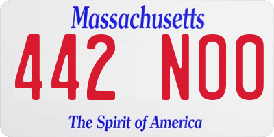 MA license plate 442NO0